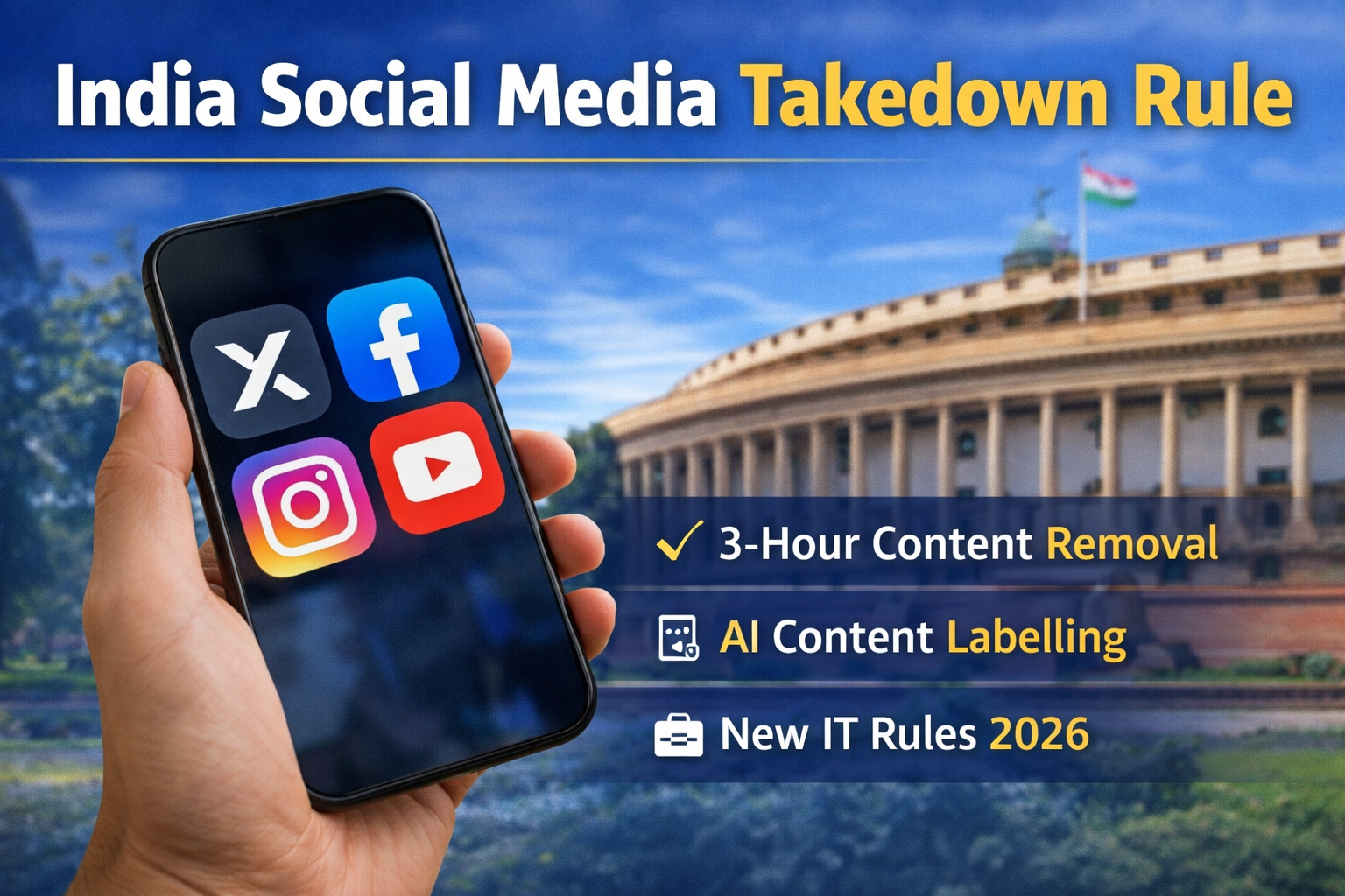 India social media takedown rule