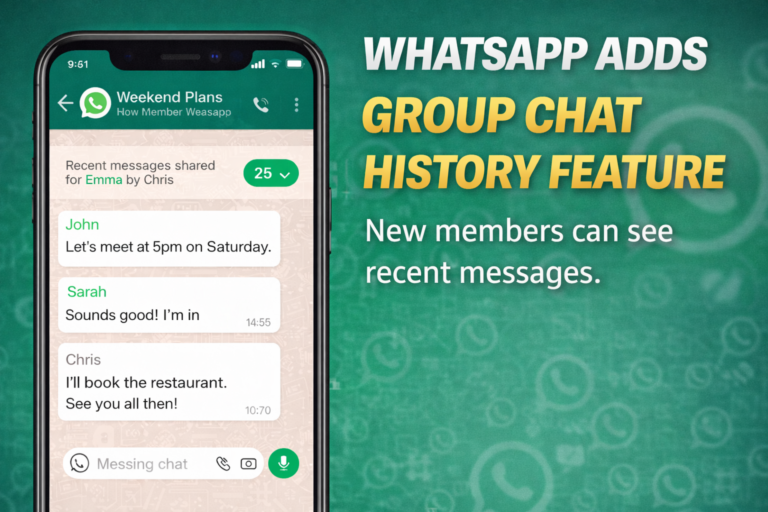 WhatsApp adds group chat history feature