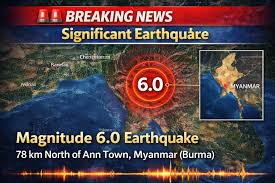 magnitude-6 earthquake in Myanmar
